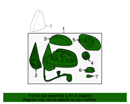 25831236 GM (OUTSIDE MIRROR & GLASS ASSEMBLY)