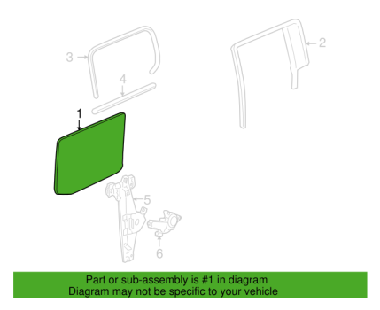 15094403 GM (Door Glass - Rear Driver Side (Left) w/ Privacy)