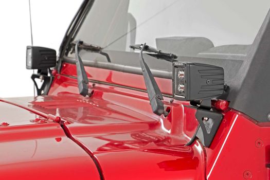 6003 Rough Country (JEEP LOWER WINDSHIELD LIGHT MOUNTS (97-06 TJ WRANGLER))