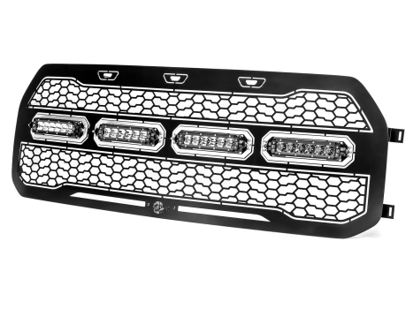 79-21001L aFe Power (Scorpion Complete Replacement Grille Tread Design Black w/ LED Lights)