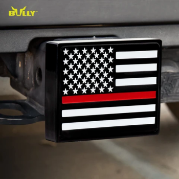 CR-765R Bully Truck (TRAILER HITCH COVER; RED STRIP AMERICAN FLAG DESIGN; PLASTIC)