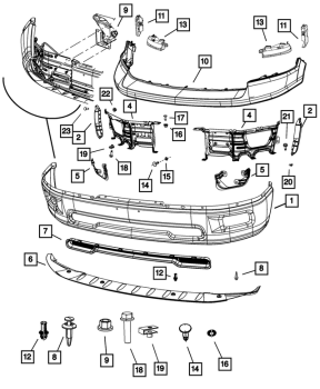 68088186AA Mopar (BUMPER FRONT (BRIGHT))