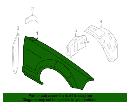 5R3Z16005AA Ford (Front Fender - Passenger side (Right))