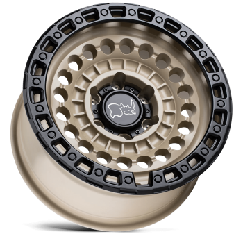 2095STN128165D25 Black Rhino (Sentinel 20X9.5 8X165.1 12mm Desert Sand W/ Black Ring)