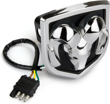 WM086066 Wmax (Hitch Receiver Plug RAM Logo Black/Chrome w/ illuminated Logo)
