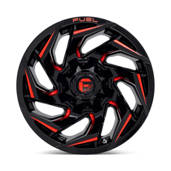 D75522209847 Fuel (Wheel Fuel D755 Reaction 22X12 6X135 6X139.7 -44 mm Gloss Black Milled With Red Tint)