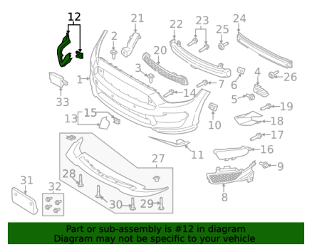FR3Z17E810AB Ford (Front Bumper Trim Cover - Right)