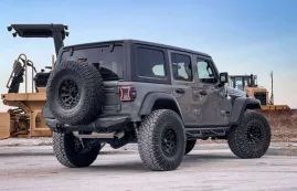Jeep Wrangler JLU with Fuel Covert rims and Off Trucks side decks.