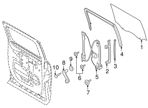 FL3Z1625712G Ford (DOOR GLASS)