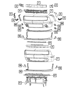 68024343AD Mopar (BUMPER COVER SUPPORT)