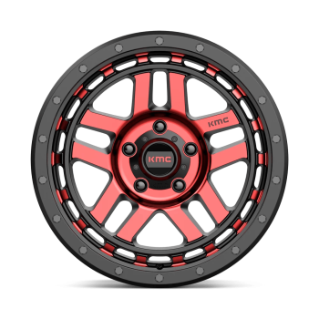 KM54078550918 KMC Wheels (Cerchio KMC Recon Nero lucido con tinta rossa 17X8.5 +18 Offset)