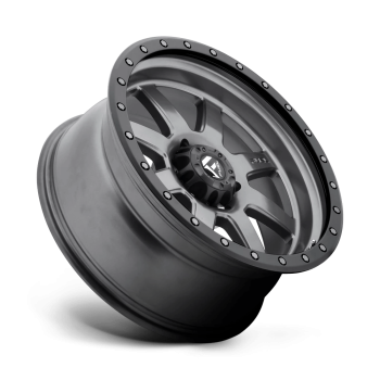 D55217858350 Fuel (Roue Fuel Anza Matt gris gunmetal avec anneau noir 17X8.5 +6 Offset)