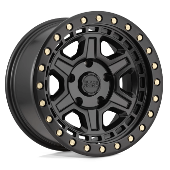 1895REN126140M12 Black Rhino (Reno 18X9.5 6X139.7 12mm Matte Black W/ Brass Bolts)