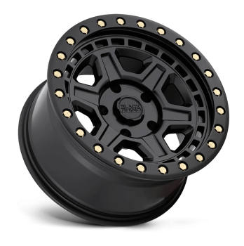 1895REN126140M12 Black Rhino (Reno 18X9.5 6X139.7 12mm Matte Black W/ Brass Bolts)