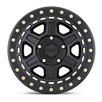 1895REN126140M12 Black Rhino (Reno 18X9.5 6X139.7 12mm Matte Black W/ Brass Bolts)