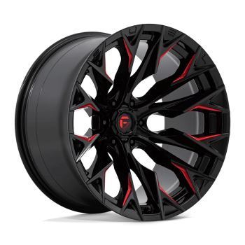 D82322208447 Fuel (Cerchio Fuel Flame Nero Lucido / Rosso 22x12 -44 Offset)