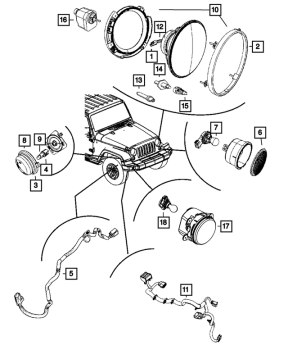 55078151AD Mopar (HEADLAMP HALOGEN ECE LH)
