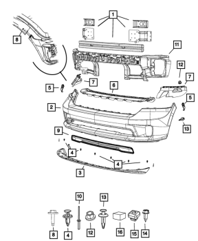 68207015AA Mopar (PANEL CLOSE OUT FRT FASCIA)