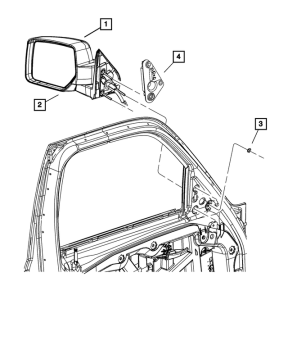 57010098AF Mopar (OUTSIDE MIRROR & GLASS ASSEMBLY)