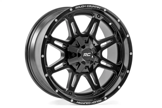 94201012 Rough Country (94 Series Wheel One-Piece | Matte Black | 20x10 | 6x5.5/6x135 | -18mm)