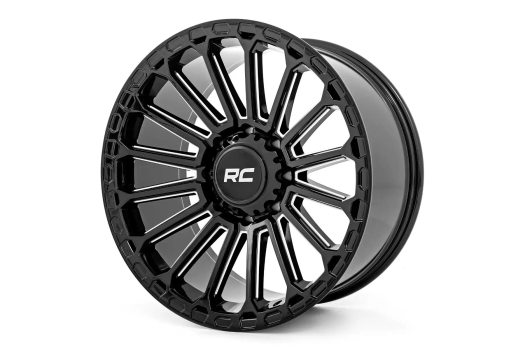 97170917 Rough Country (97 Series Wheel One-Piece | Gloss Black | 17x9 | 6x135 | -12mm)