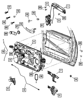 5165721AA Mopar (CABLE, INSIDE HANDLE FRT LH)