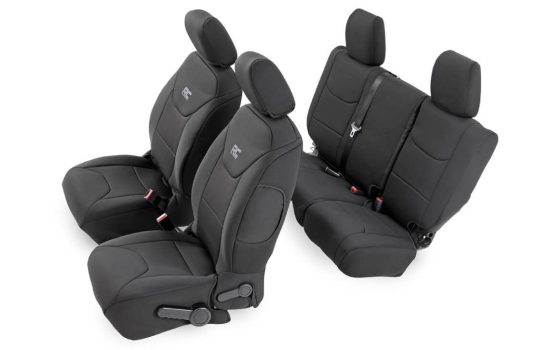 91002A Rough Country (JEEP NEOPRENE SEAT COVER SET | BLACK [08-10 WRANGLER JK UNLIMITED])