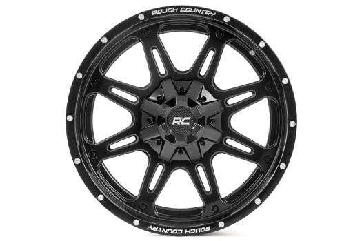 94201012 Rough Country (94 Series Wheel One-Piece | Matte Black | 20x10 | 6x5.5/6x135 | -18mm)