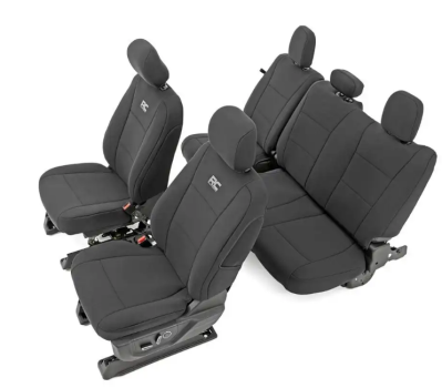 91018 Rough Country (FORD NEOPRENE FRONT & REAR SEAT COVER | BLACK [15-20 F-150 XL, XLT])