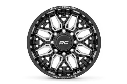 86201017 Rough Country (86 Series Wheel One-Piece | Gloss Black | 20x10 | 6x135 | -19mm)