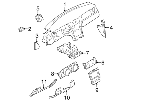 8R3Z6304320BB Ford (DASHBOARD MUSTANG 05-09 BLACK CAMEL)
