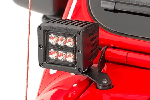 70052DRL Rough Country (JEEP 2-INCH LED LOWER WINDSHIELD KIT (18-21 WRANGLER JL, 20-21 GLADIATOR JT | BLACK-SERIES W/ WHITE DRL))