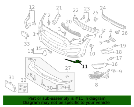 FR3Z15266D Ford (Front Left Lower Bumper Trim)