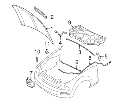 7R3Z16612C Ford (HOOD ASY)