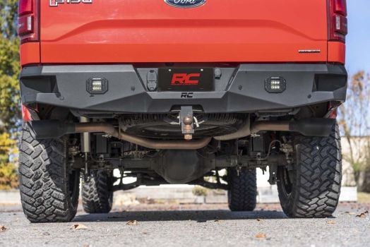 96006 Rough Country (DUAL CAT-BACK EXHAUST SYSTEM W/ BLACK TIPS (15-20 F-150))