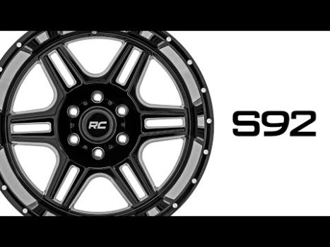 92221217 Rough Country (92 Series Wheel Machined One-Piece | Gloss Black | 22x12 | 6x135 | -44mm)