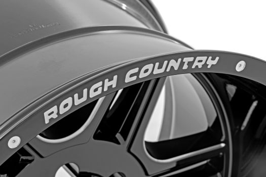 92221217 Rough Country (92 Series Wheel Machined One-Piece | Gloss Black | 22x12 | 6x135 | -44mm)