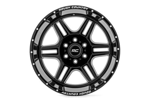 92221217 Rough Country (92 Series Wheel Machined One-Piece | Gloss Black | 22x12 | 6x135 | -44mm)