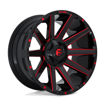 D64318909845 Fuel (Cerchio Fuel Contra Nero lucido/Rosso 18X9 -12 Offset)