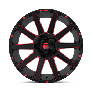 D64318909845 Fuel (Cerchio Fuel Contra Nero lucido/Rosso 18X9 -12 Offset)