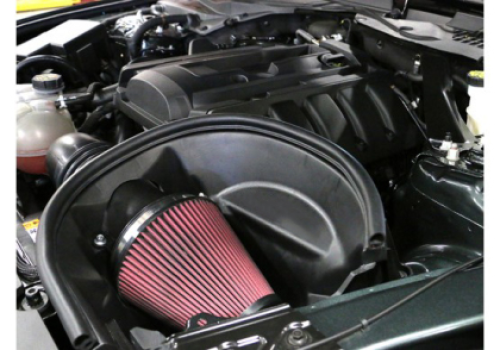 421827 Roush (COLD AIR INTAKE; BLACK TUBE; SYNTHETIC FIBER FILTER; WITH HEAT SHIELD)