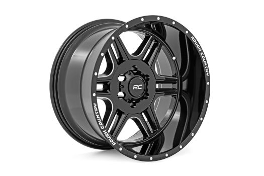 92221217 Rough Country (92 Series Wheel Machined One-Piece | Gloss Black | 22x12 | 6x135 | -44mm)
