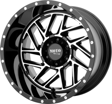 W/PMO98521068318N Moto Metal (Cerchi Moto Metal Breakout 20x10 Offset -18 Nero lucido lavorato)