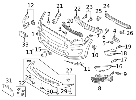 FR3Z8311G Ford (Front Radiator Support Air Deflector - Left)