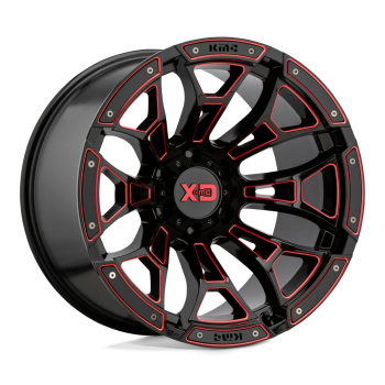XD84121050918N XD Wheels (XD841 Boneyard 20X10 5X127 -18 mm Gloss Black Milled With Red Tint)
