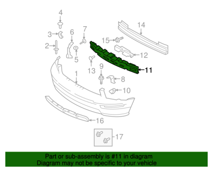 4R3Z17C882AA Ford (Isolator Assembly Bumper Bar)