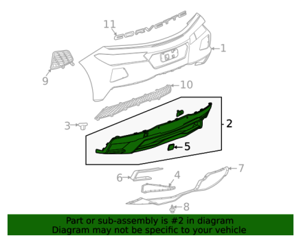 85143271 GM (GRAY REAR BUMPER UPPER FASCIA)