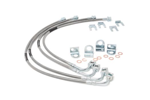 89716 Rough Country (BRAKE LINES | STAINLESS | FR & RR | 4-6 INCH LIFT | JEEP WRANGLER JK (07-18))