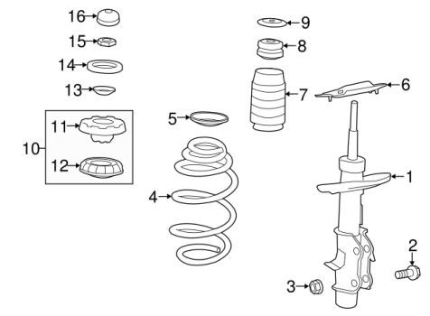 22922596 GM (Side Suspension Strut - Driver Side (Left))