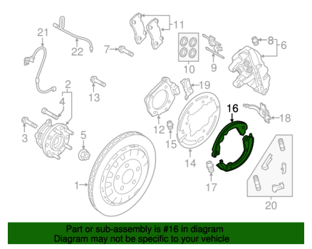 FR3Z2648A Ford (Rear Park Brake Shoes)